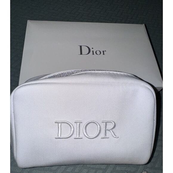 Christian Dior Trousse Pouch White And Silver - Picture 1 of 5